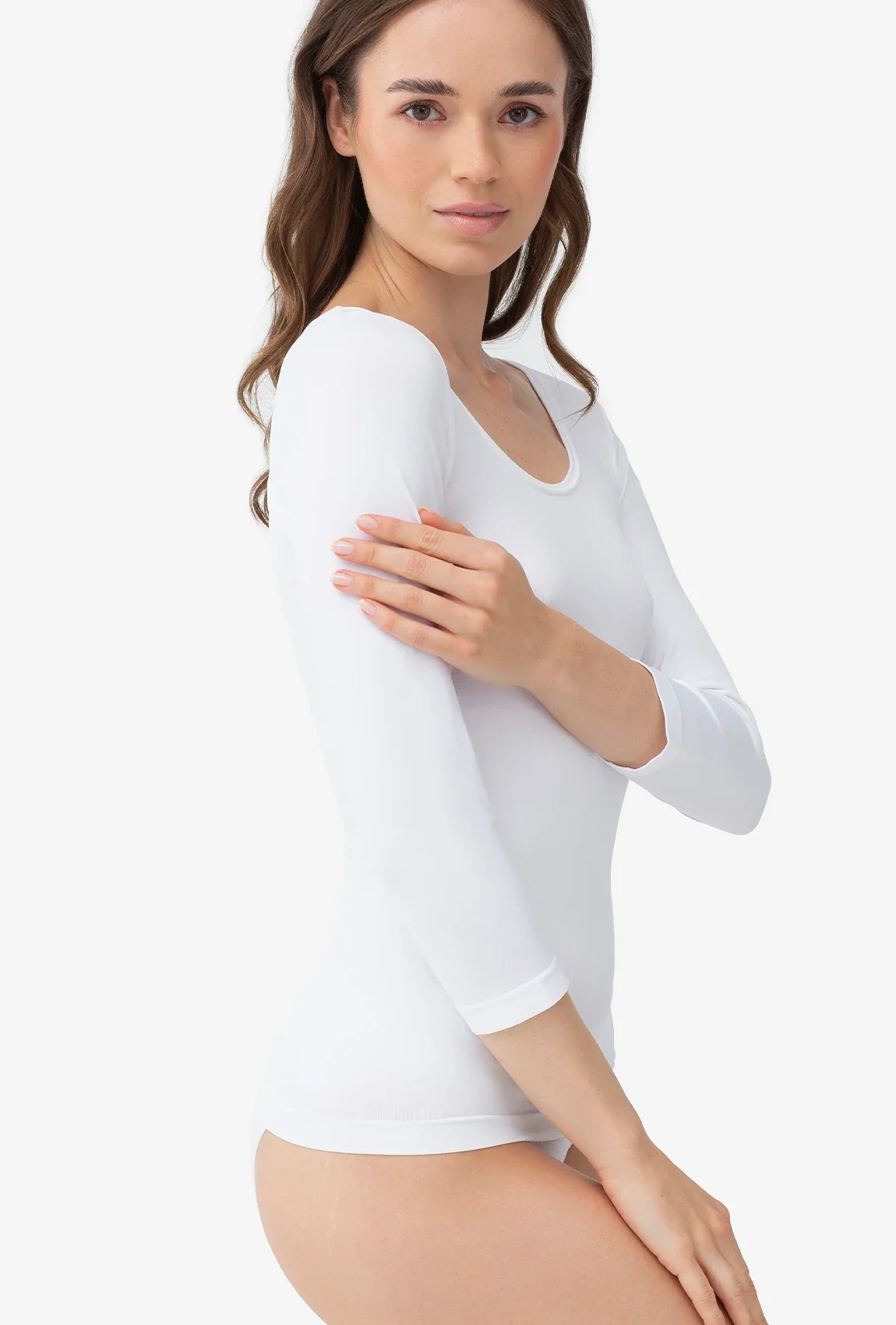 Dopasowana bluzka z rękawem 3/4 T-shirt Perfect - Image 3