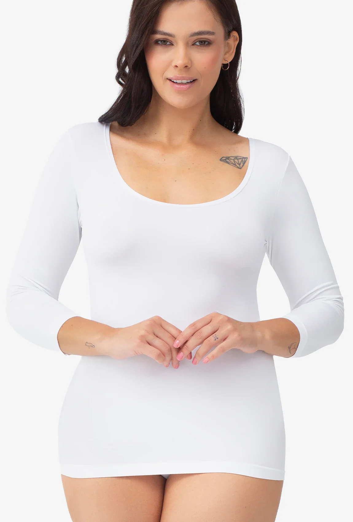 Dopasowana bluzka z rękawem 3/4 T-shirt Perfect - Image 4