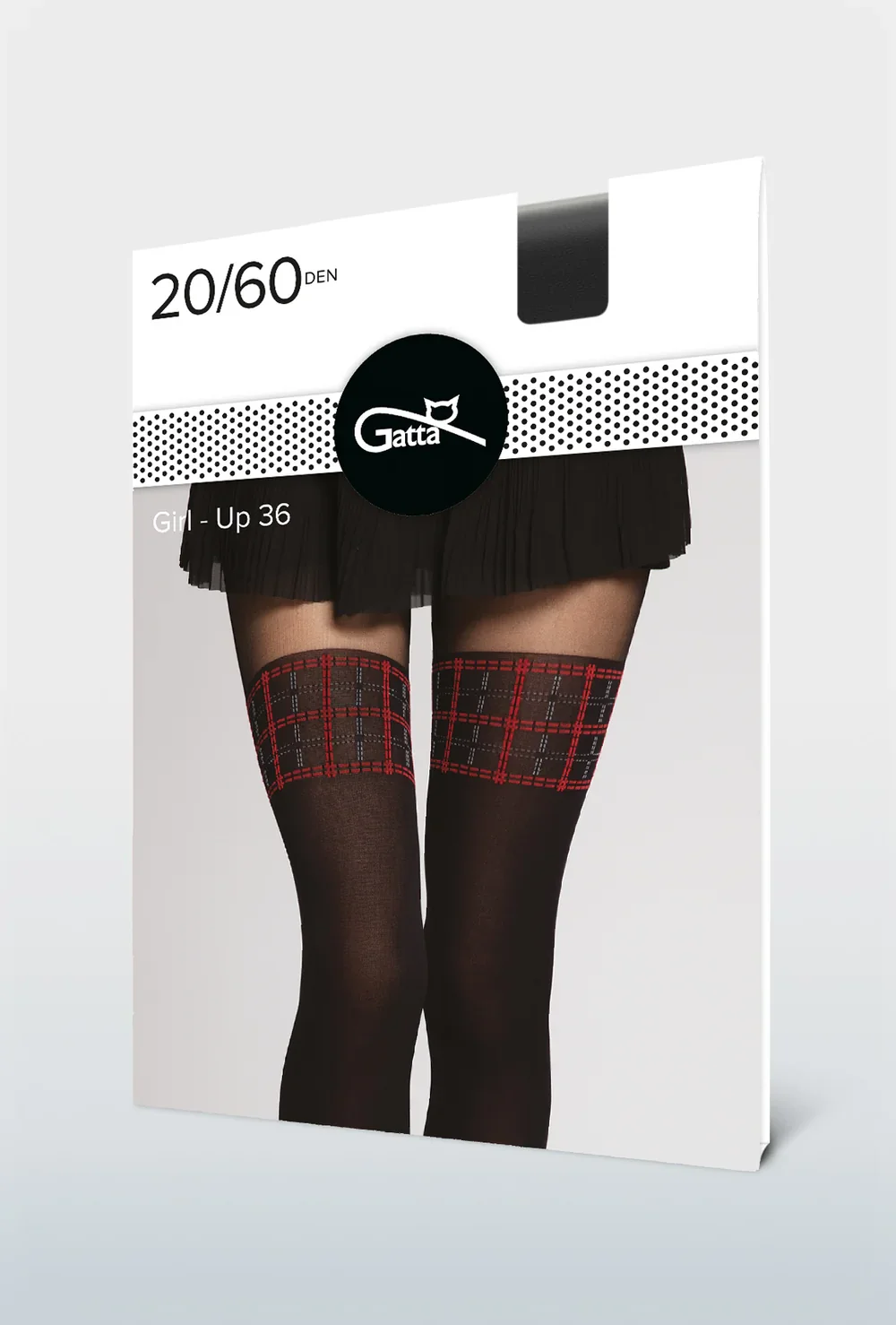 Rajstopy z imitacją pończoch w kratę Girl-up wz. 36 - Image 6